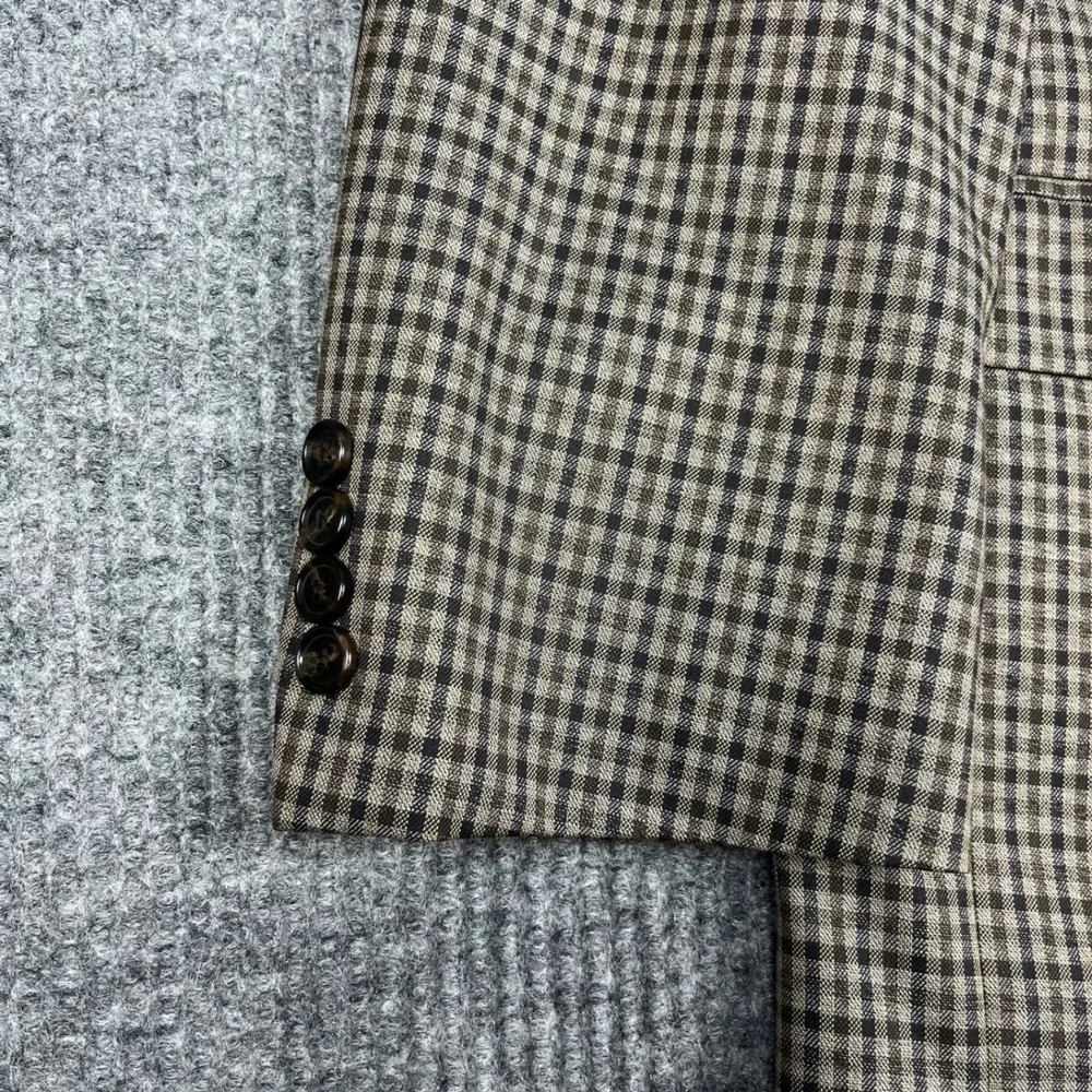 Lauren Ralph Lauren Sport Coat Mens 42R Brown Plaid Blazer Classic Two Button